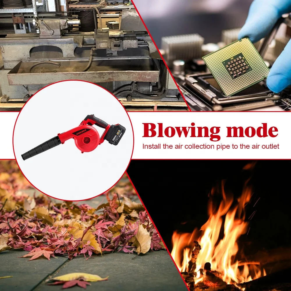 New product 3500W Cordless Electric Air Blower 3 Gear Speed 180 Rotation Blowing Suction Leaf Blower