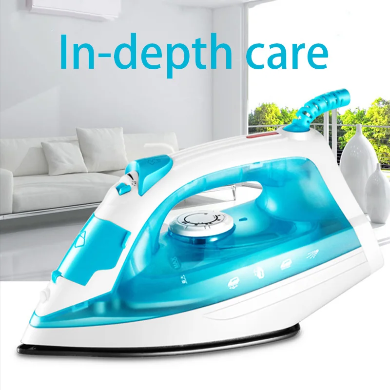 Electric Steam Iron For Clothes Hand-held Portable Wet And Dry Use Blue