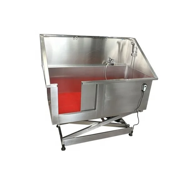 
High quality 304 stainless steel veterinary vet bathtub for dog cat animal pet 