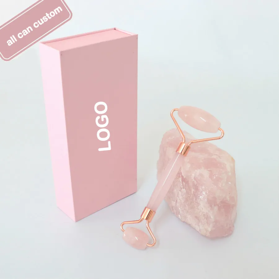  amazon best selling skin massage tool rose quartz facial jade roller and gua sha with