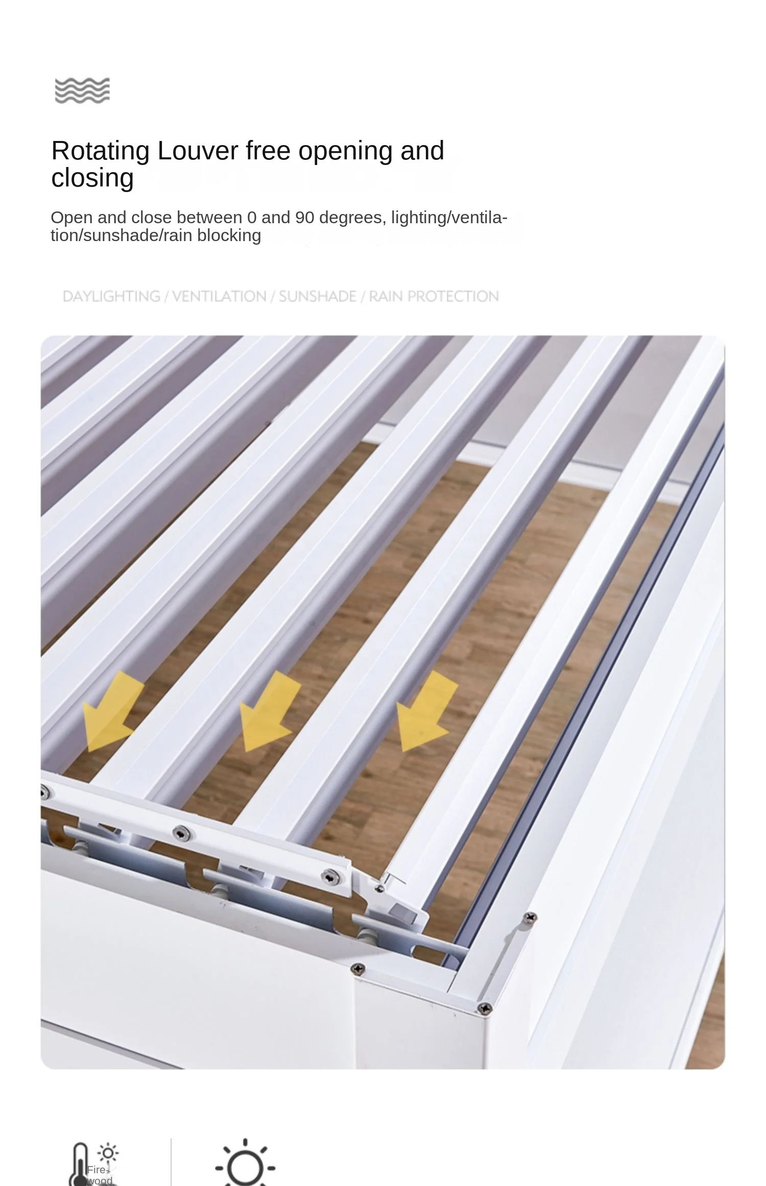 Villa Garden Opening Louver Roof Sunshade Aluminum Alloy Outdoor Pergola and Gazebo 3.0*3.0M