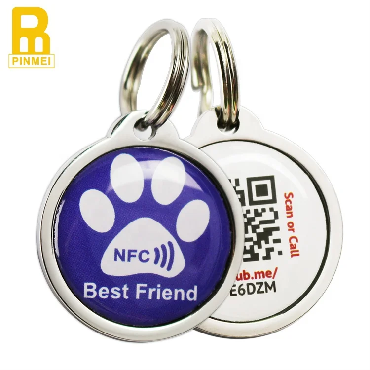 NFC-метка для ошейника домашних животных Rfid-метка с Qr-кодом поиска метка собак защитой