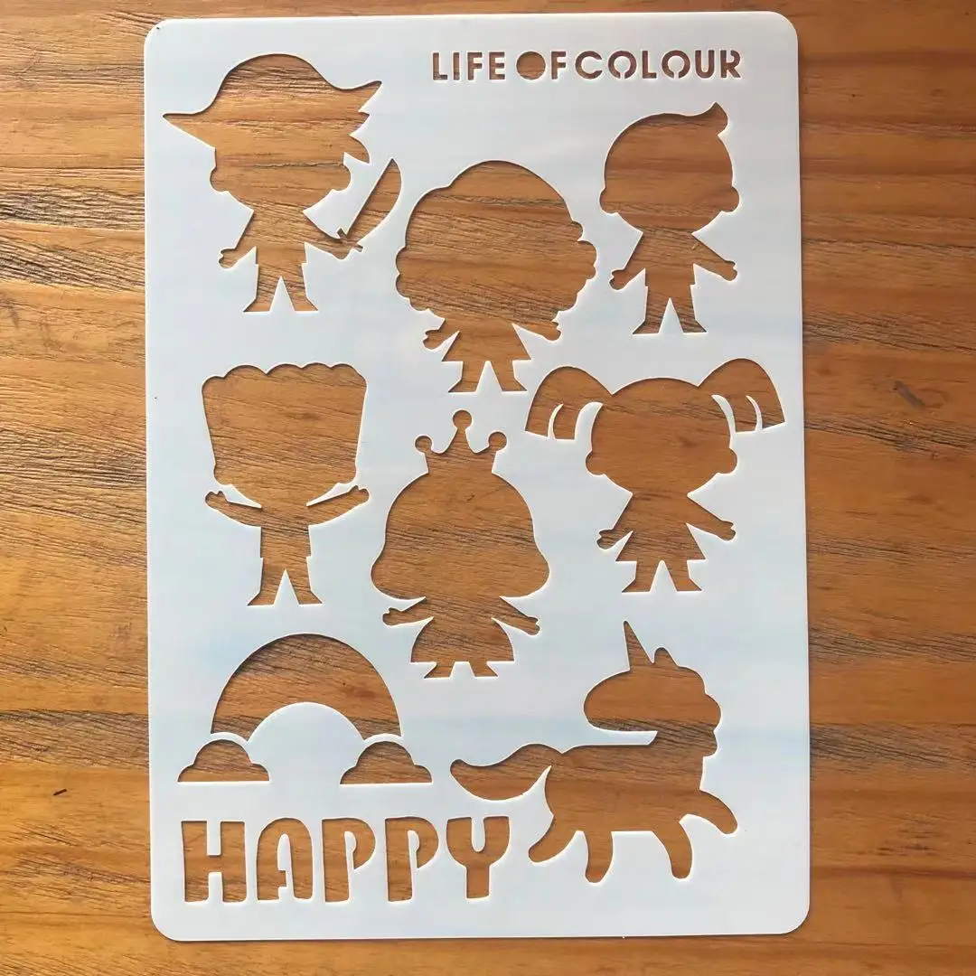 Letter Number Reusable Custom Cheap New Design Kids Drawing Tools Plastic Shaped Drawing Stencil