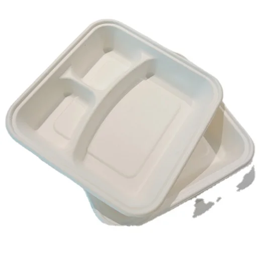 Биоразлагаемый багасса сахарный тростник pulp10 лоток с 3