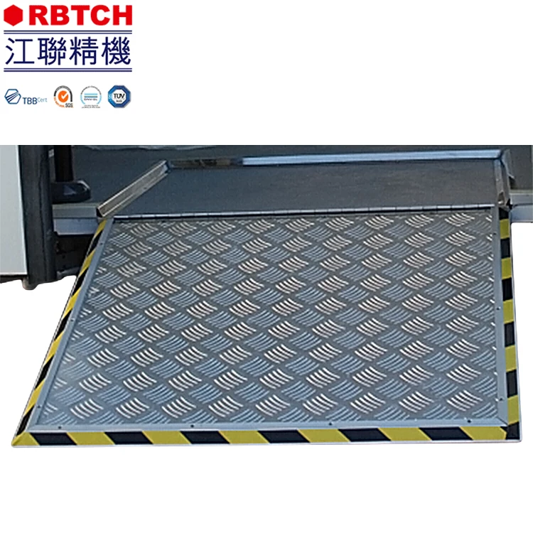 Manual Flip Aluminum Bus Wheelchair Access Ramp For Mini Van Panel