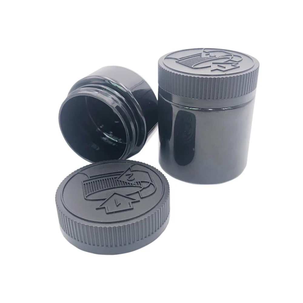 Factory price wide mouth Children Resistant PET plastic pill medicine jar with CR Push Turn Down Open Hinged Lid