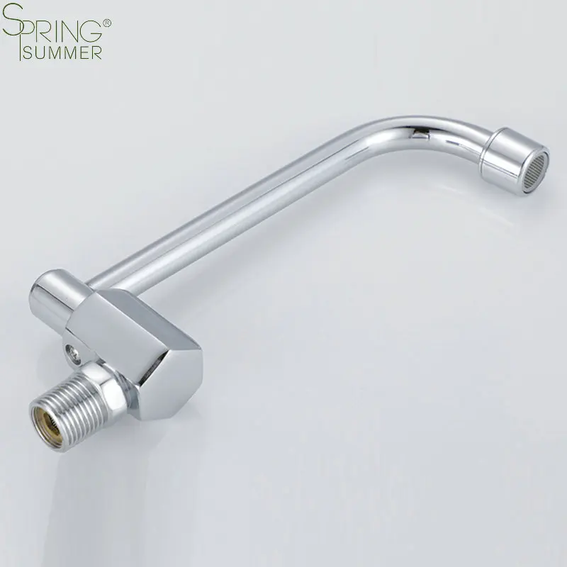 Copper wall mounted semi-automatic swing kitchen faucet  canteen hotel kitchen stove tap