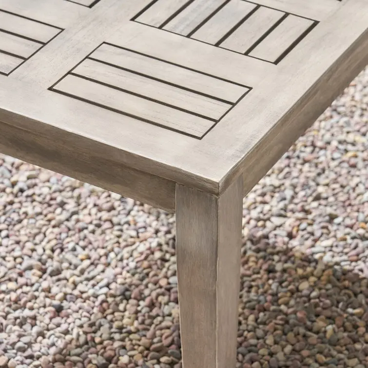 Weather-resistant Naturally Durable Acacia Wood Frame Outdoor Dinning Table Set Patio Furniture