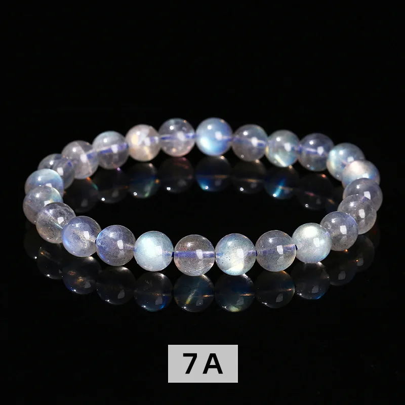 Zooying 5mm 5A 7Anatural round grey moonstone beads string labradorite bracelet for women Natural Gemstone Bracelet