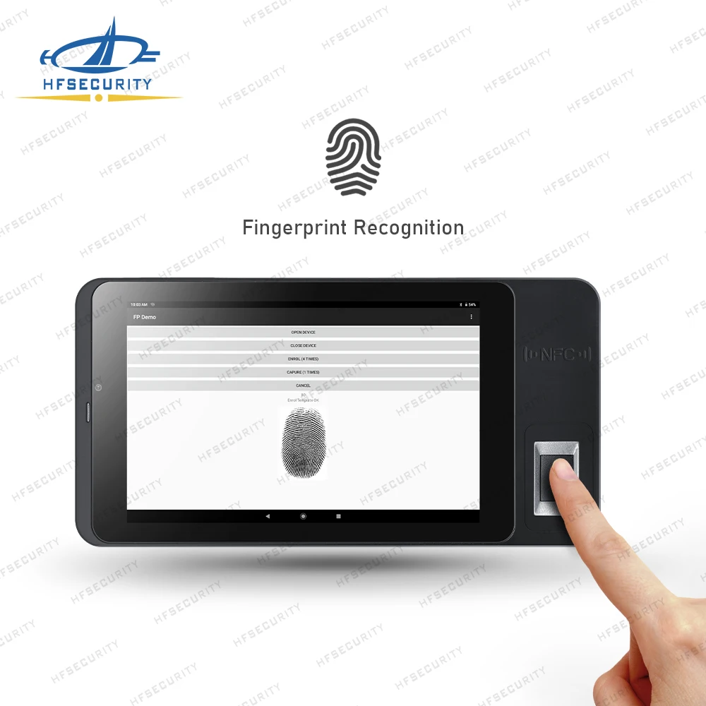 HFSecurity 2022 новейший FP07 7 дюймов Android RFID биометрический считыватель отпечатков пальцев прочный портативный планшетный терминал