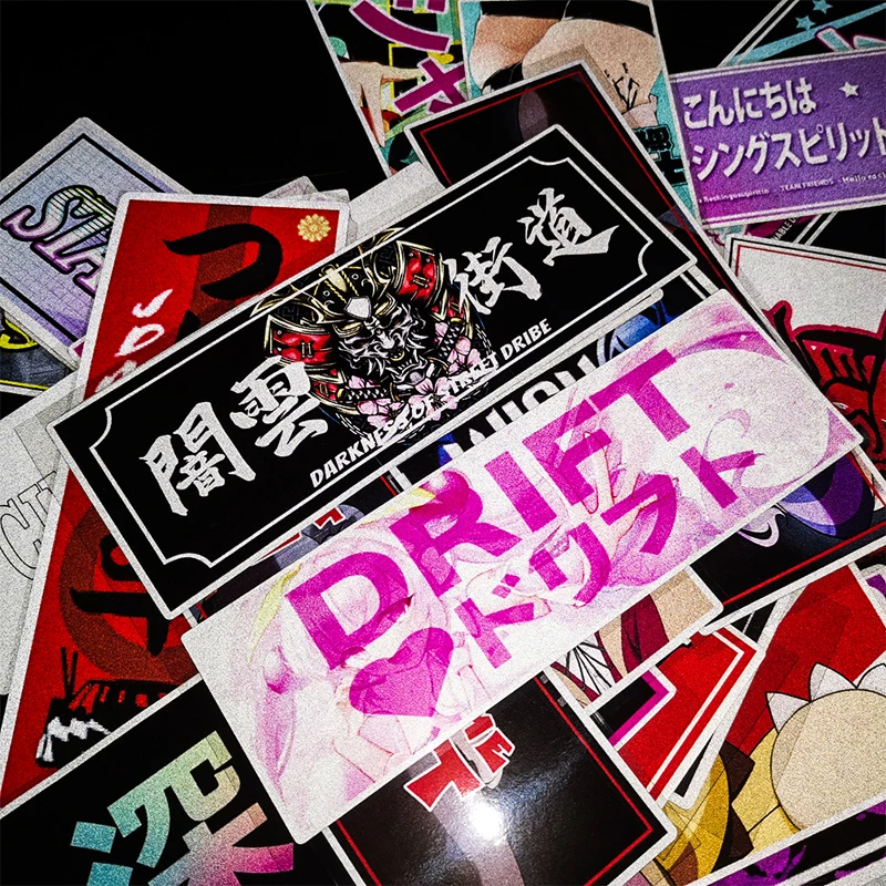 500+ Wholesale Designs JDM Reflective Professional Custom Printed Adhesive Waterproof Car Decal Sticker Anime Stickers