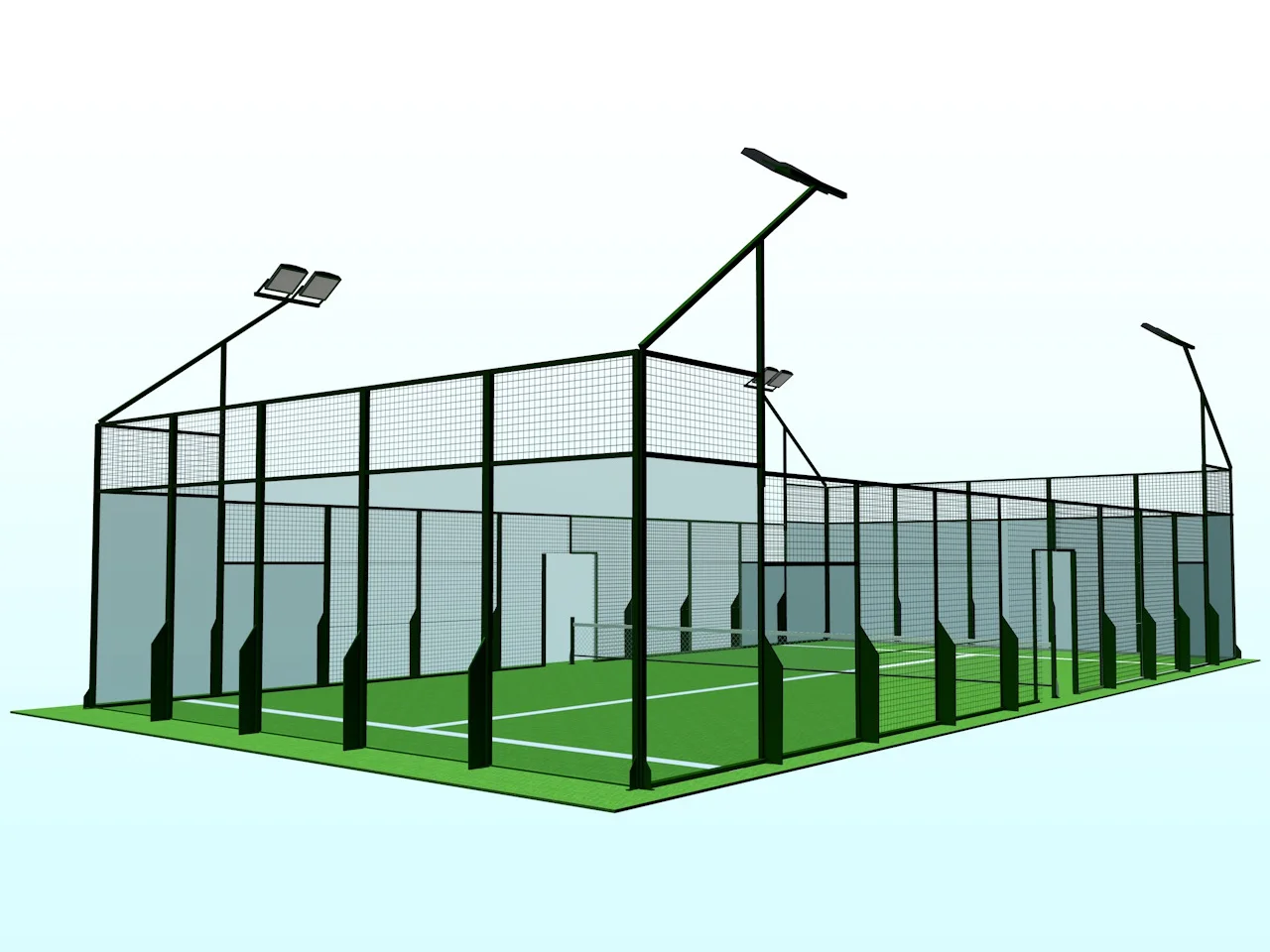 Padel Court Tent Cover Court Tent and Tennis Sports Rain Cover Polygon Sport Tent for Badminton or Tennis Court
