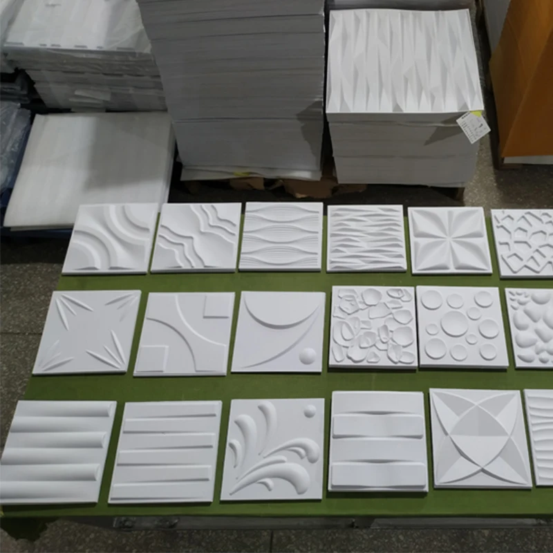 New popular pvc wall sticker wallpaper ceiling design 50*50CM golden 3d wall panel Nigerian store living room decoration panel