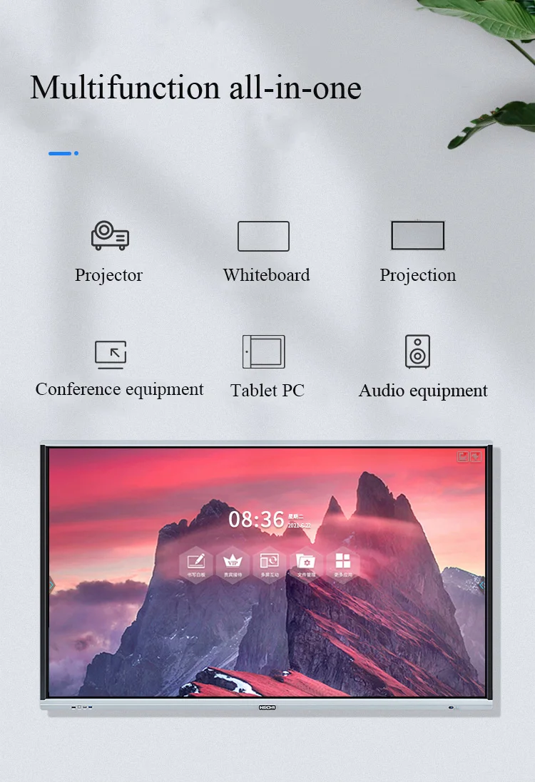 Education Solution FVASEE 98 Inch Interactive Whiteboard Touch Screen With Built-in 13MP Camera