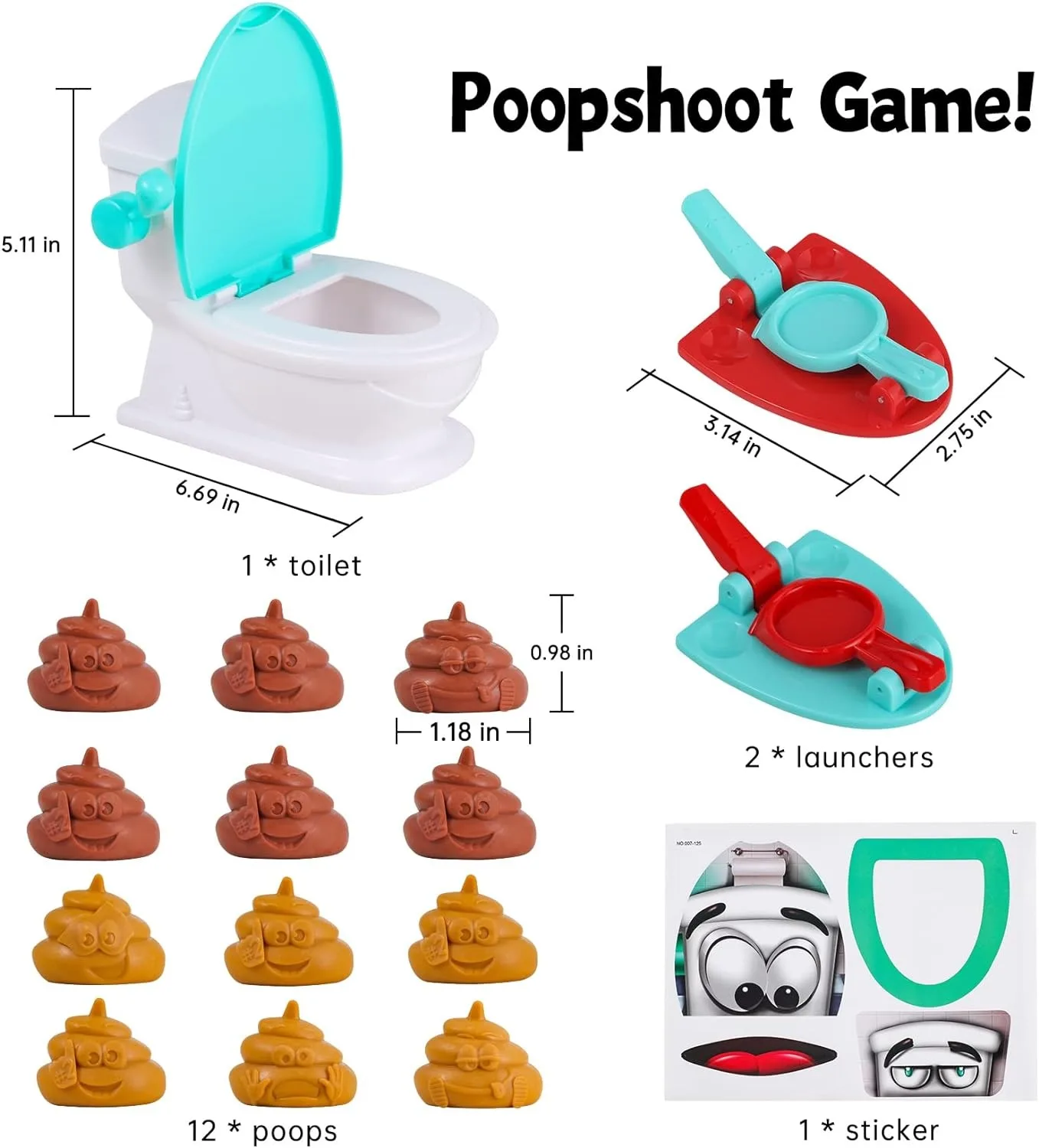 EPT Wholesale Creative Toilet Game Toy Funny Family Game Poop Shoot Game