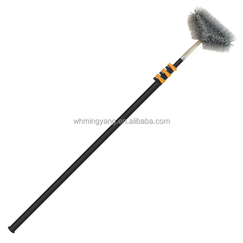 Factory direct carbon fiber telescopic pole roof dust broom spider web cleaning broom long handle cleaning tool