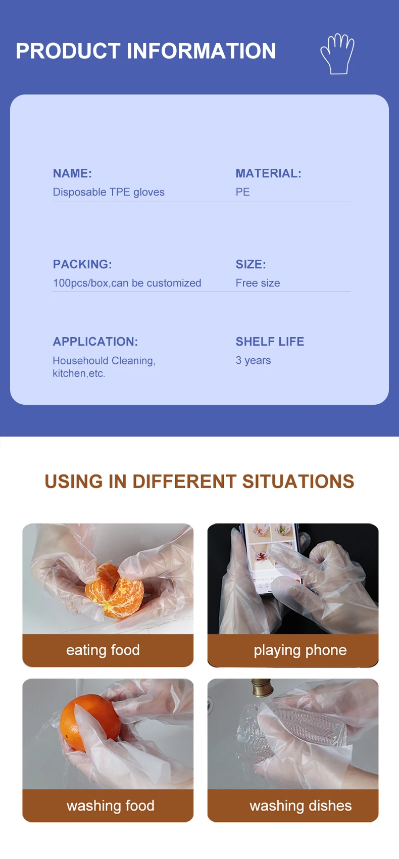 Cheap Hot Sale Disposable Polyethylene Gloves