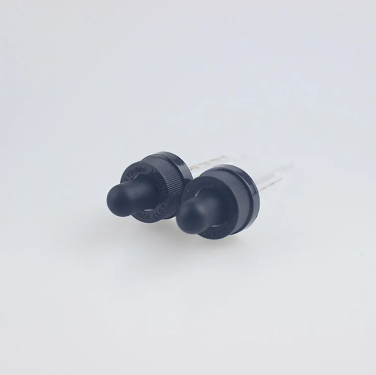 18/400 20/400 22/400 24/400 22mm Black Child Resistant Calibrated Glass Dropper Graduation mark Pipette Glass Dropper