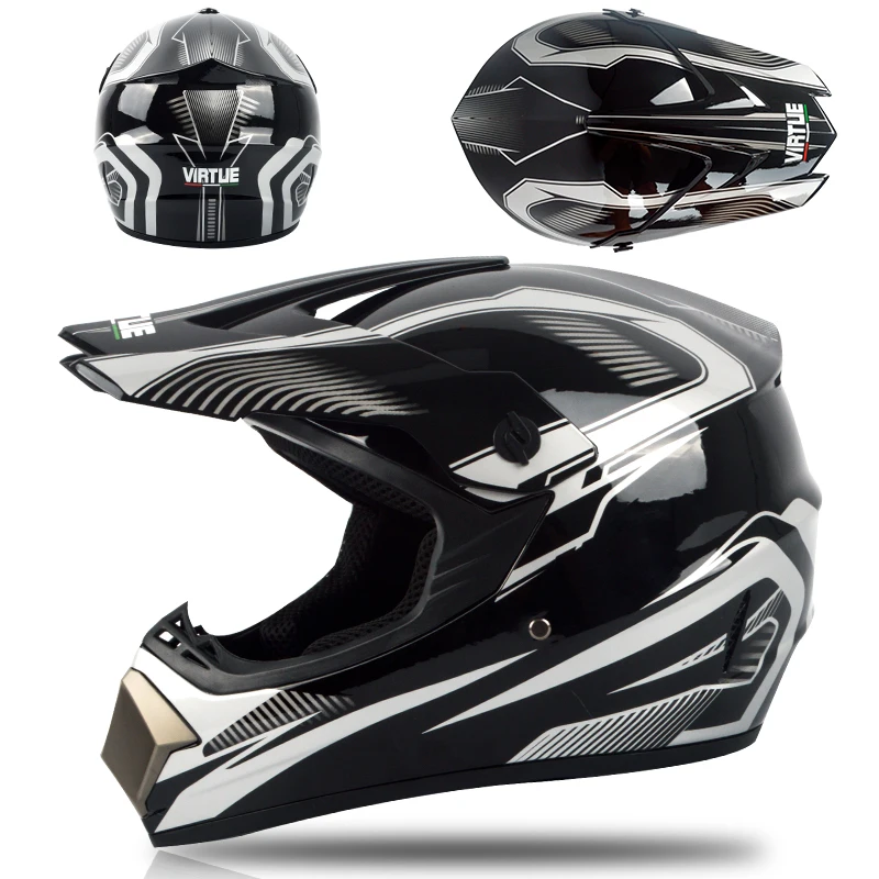 DOT Approved Off Road Helmet Motorcycle Helmet Accessories Full Face Helmet China WHITE/BLACK S/M/L/XL Safe Driving MD-905 ABS