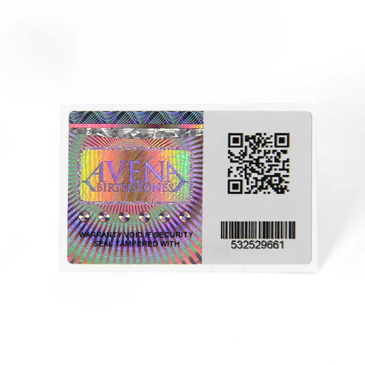 Custom 3D Security Hologram Sticker Laser Label with Silver PET Customized Packaging Adhesive Sticker CMYK Plastic Bag + Carton