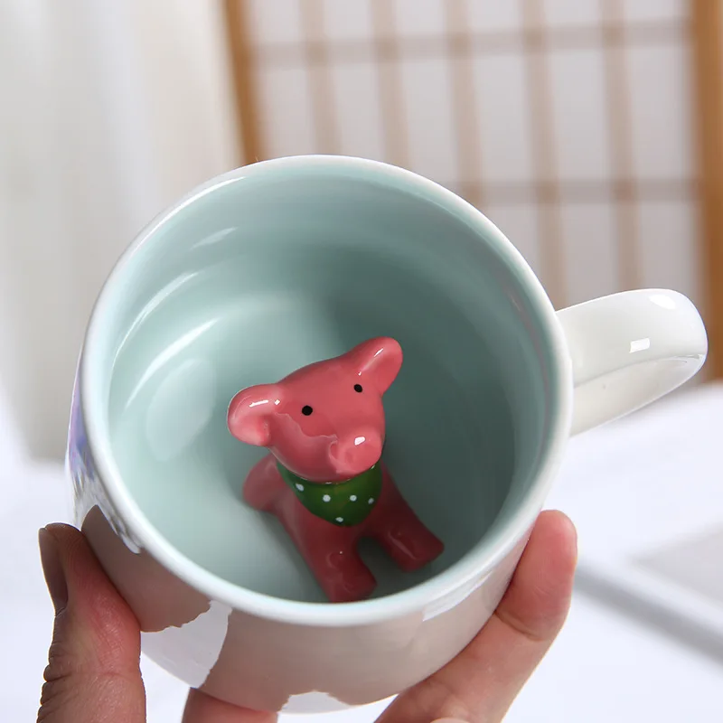 Wholesale Hand Painted Tableau Peint Porcelain Mugs Breakfast Milk Oatmeal Cup Ceramic Coffee Mug