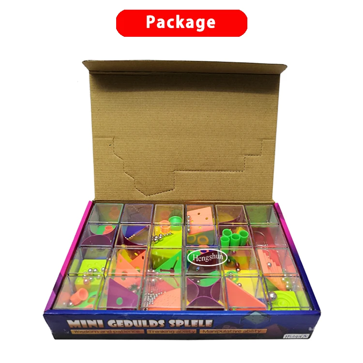 
Intelligent 24pcs designs plastic 3d magic maze cube puzzle with steel ball 