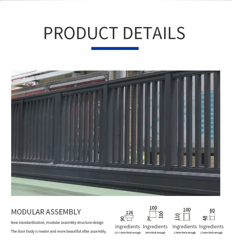  Алюминиевые консольные раздвижные ворота в современном стиле для дизайна заводских