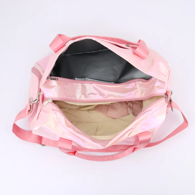 Custom Yoga Gym Travel Sneaker Storage Bag Holographic Gym Sport luxury Duffle Bag Weekender Overnight Bag for women