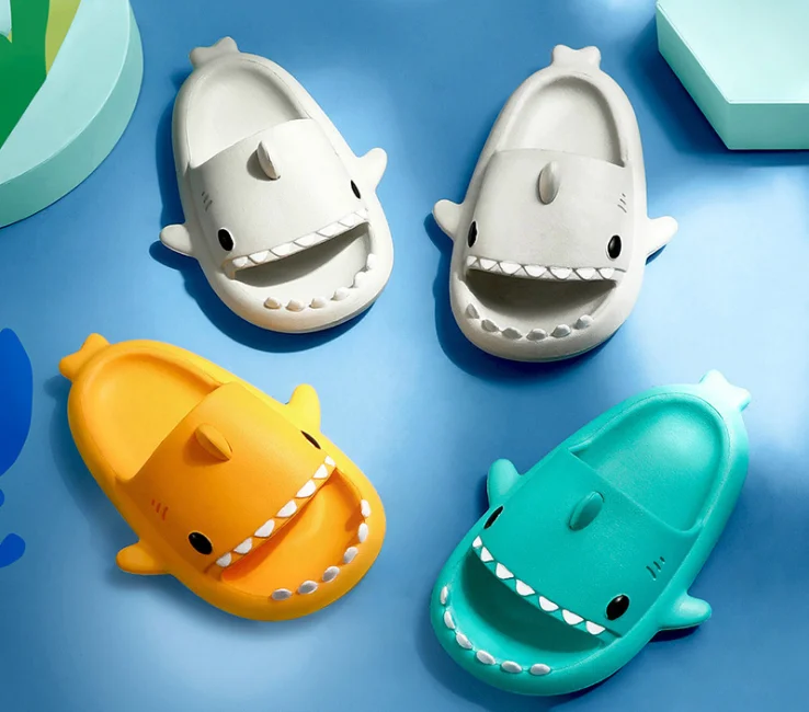 Cartoon EVA 3D Shark Children Summer Swimming Pool Sandals  Baby Non-Slip Soft Sole Beach Slippers