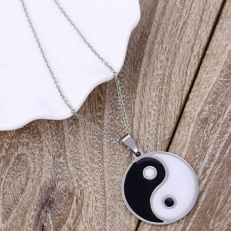 Taoism ювелирные изделия символ равновесия из нержавеющей стали Tai Chi Yin and Yang подвеска парное