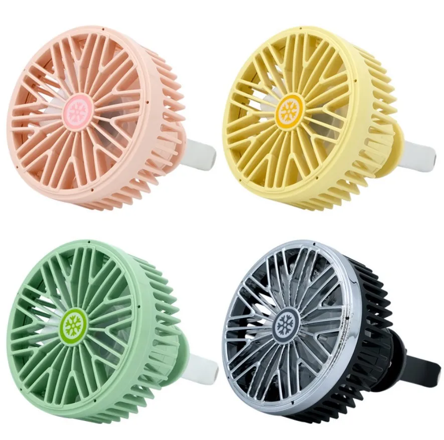 
Macaroon Mini USB Car Cooling Fan 360 Degree Rotation 3 Wind Speed Colorful Breathing Light Air Vent Clip 