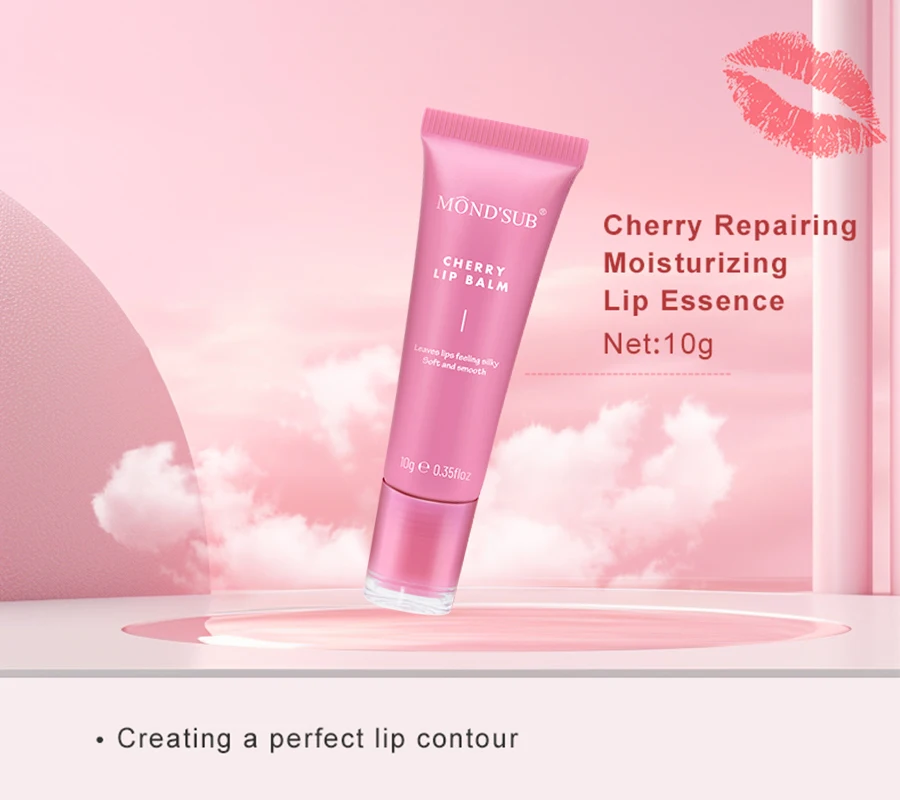 Custom Natural Organic Vegan Moisturizing Pink Strawberry Lip Balm Private Label  Hydrating Lips Care Fruit Lip Moisturizer