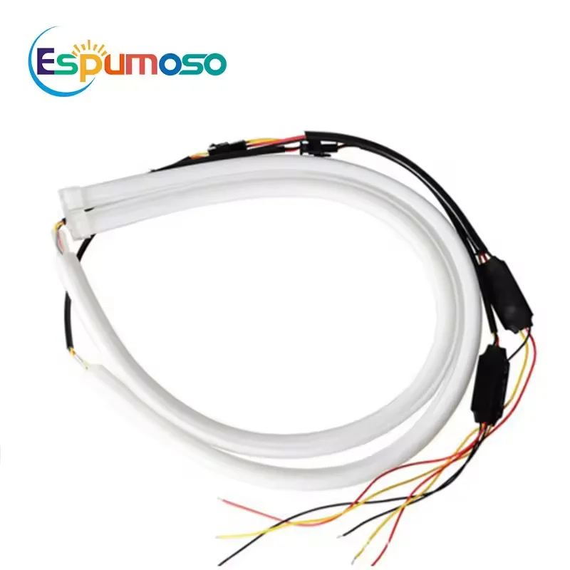 Espumoso Vehicle DRL Flexible 12V Tube Daytime Running Lights 30CM 45CM 60CM White Yellow Led Strip