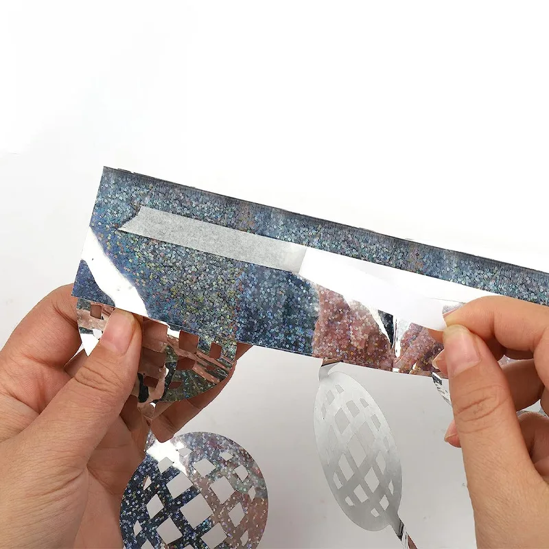 1x2m laser disco ball Foil Fringe Curtains silver disco ball photo booth diamond shape foil curtains for wedding disco party