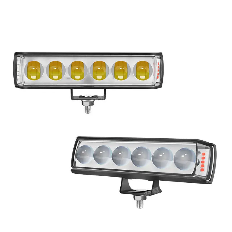 Aluminum housing waterproof safety front lamp red blue flash 6 eyes warning motorcycles cars modified spotlamp