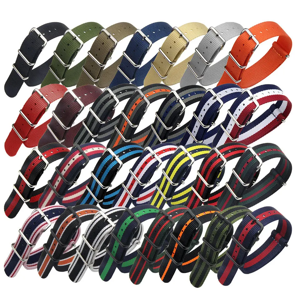 12-24mm Fabric Smart Wrist Bands Universal Nylon Canvas Sport Watch Straps for Nordic Style Fabric Nylon Watch Straps