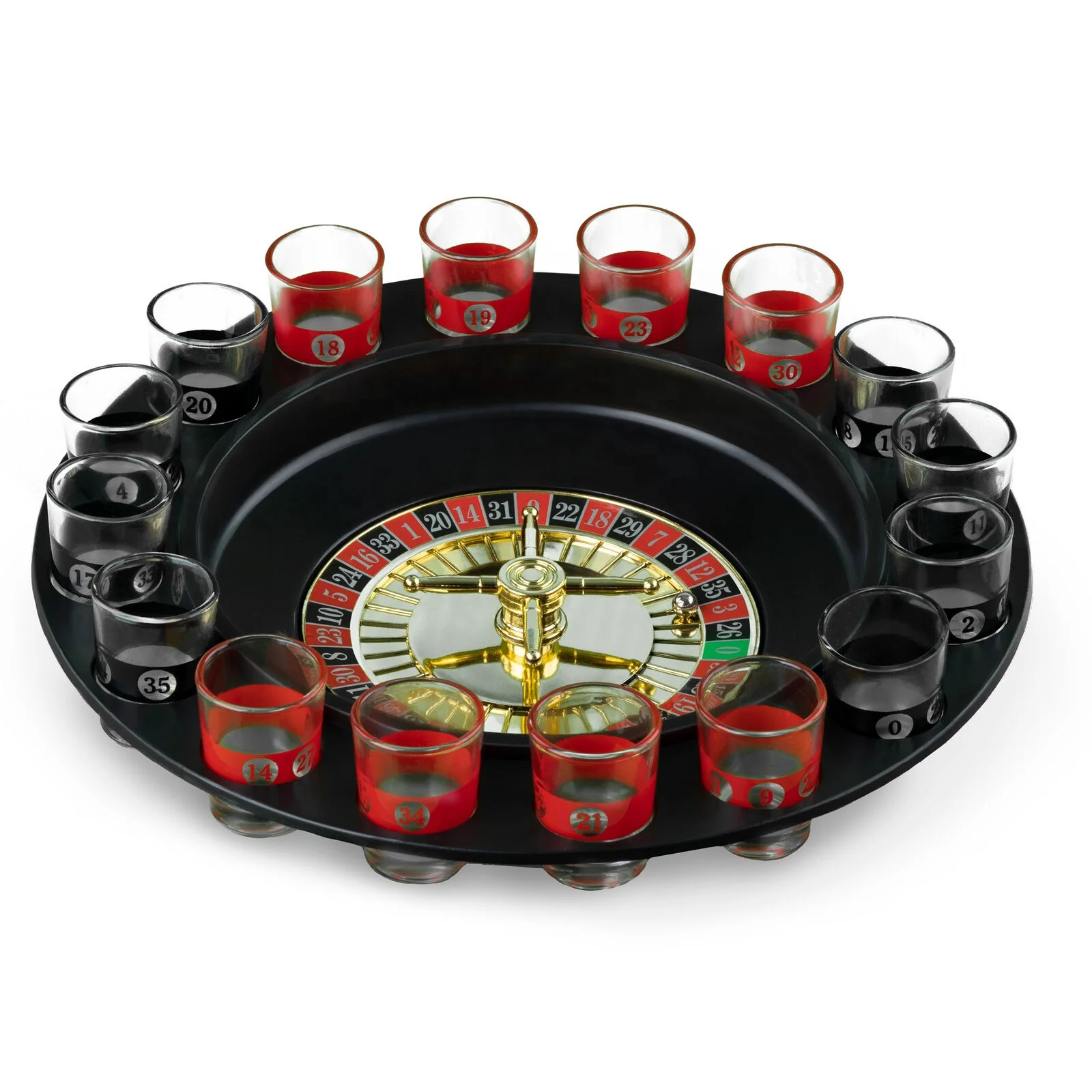 Casino Party Glasses Game Spin Shot Roulette Wheel Drinking Set for Adults Including roulette wheel shot glasses roulette balls