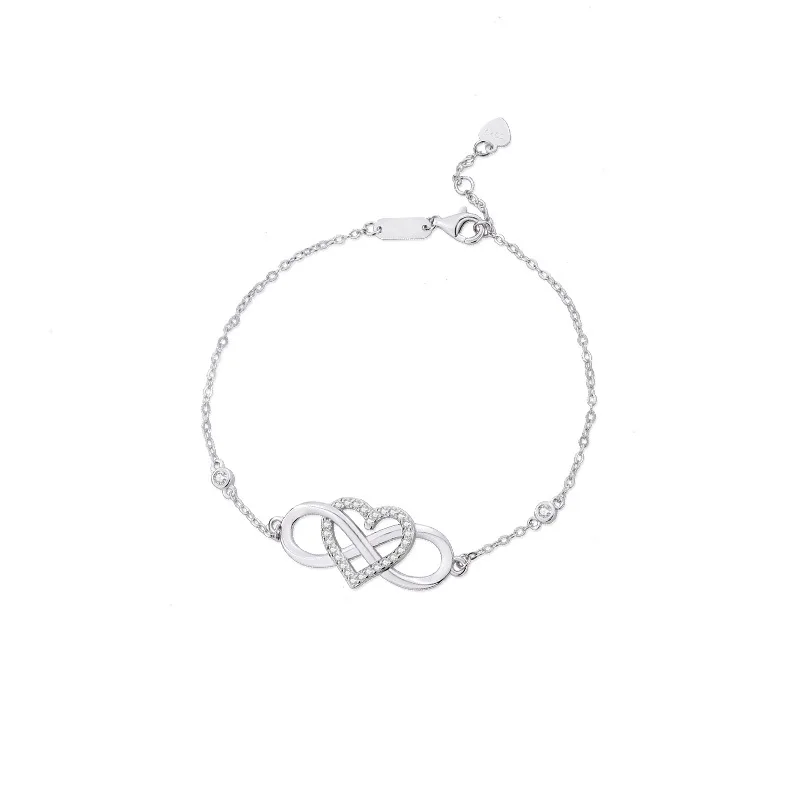 NS925 Sterling Silver Lovely Infinity Bracelet Women