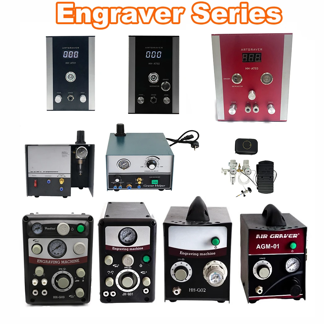 HH-G02 High Quality Single-Head 110V/220V Pneumatic Engraving Machine Micro-Setting Reel Bead Edge Carving for Jewelry