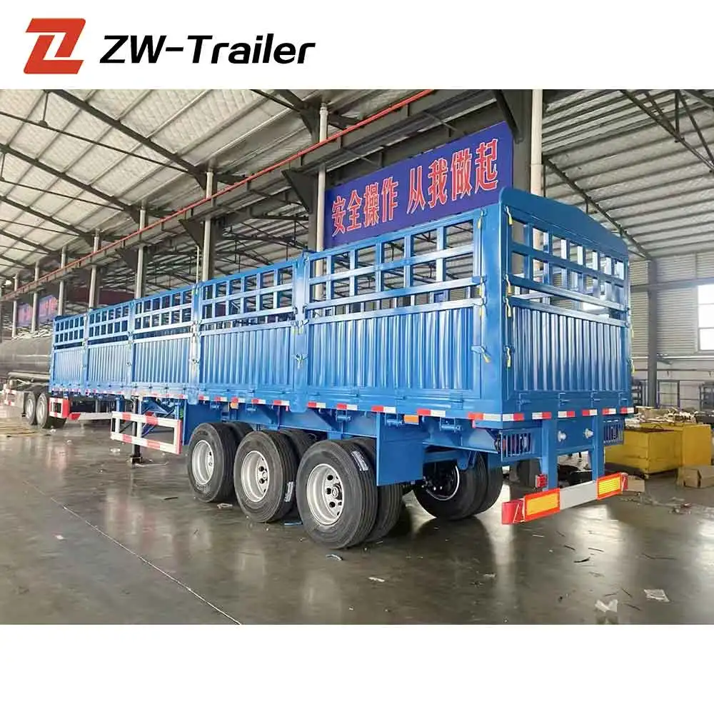 ZW Group 3 axle 80 ton fence semi trailer transport cargo fence semi trailer for Zimbabwe