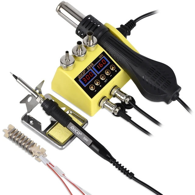 JCD WM-8898-2-US Soldering Station Rework Station Hot Air Gun Welding Repair Soldering Iron Tools 2 in 1 LED Digital Station 750