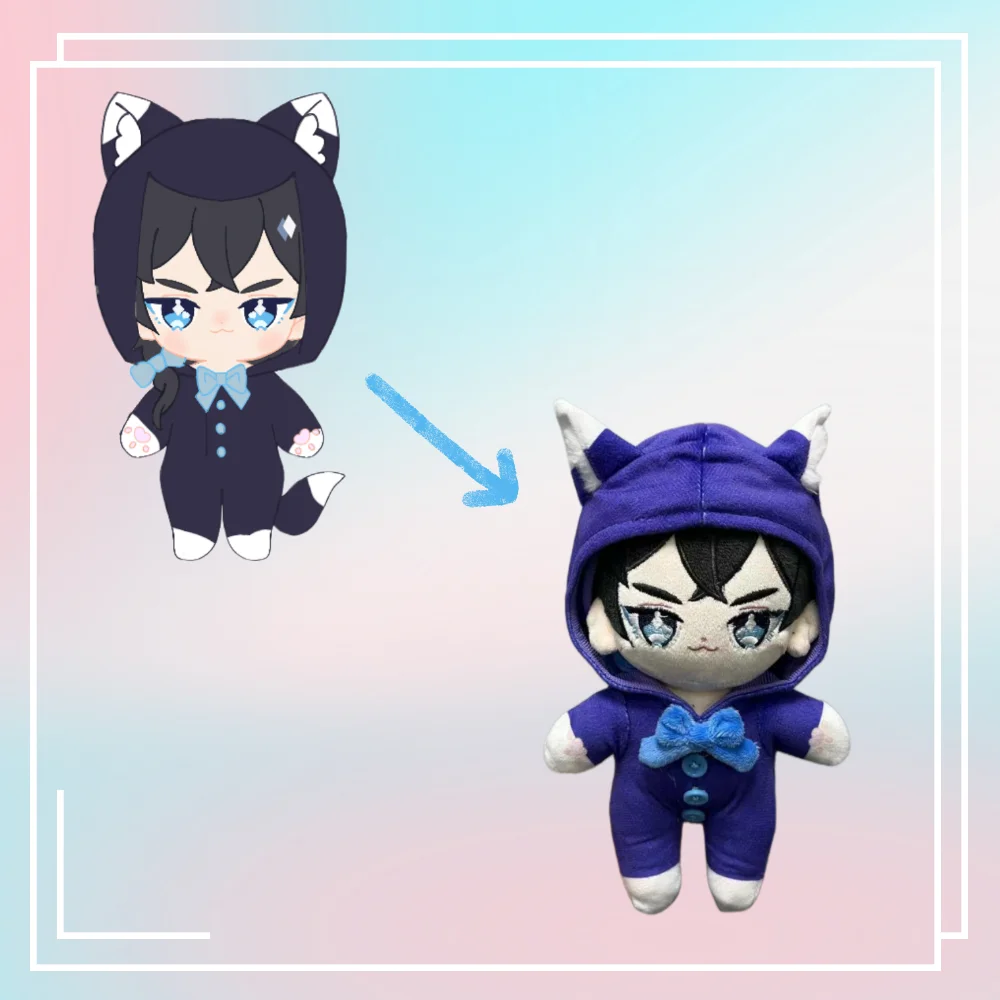 Cute 5mm Minky Fabric long fur hair 15cm Custom Plushie Doll