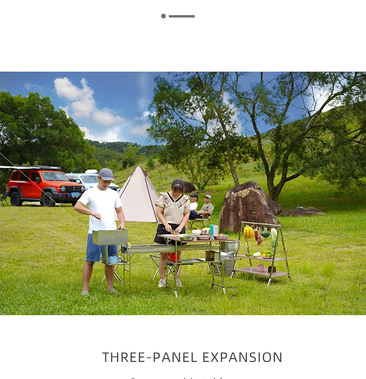 Folding Cooking Table Camping Kitchen Table  Portable Camping Kitchen box for Outdoor Bbq