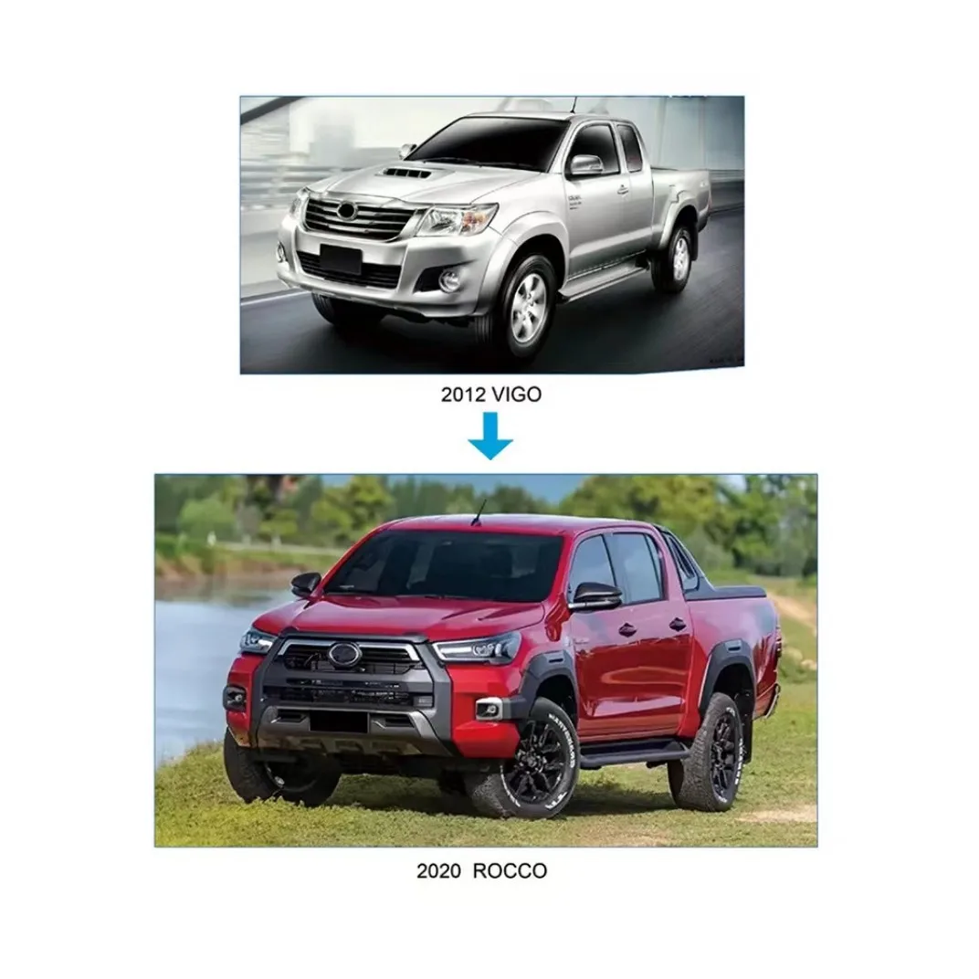 Car accessories for Toyota Hilux 2012 to 2020  ROCCO style front rear bumper with grille headlights taillights fenders body kit