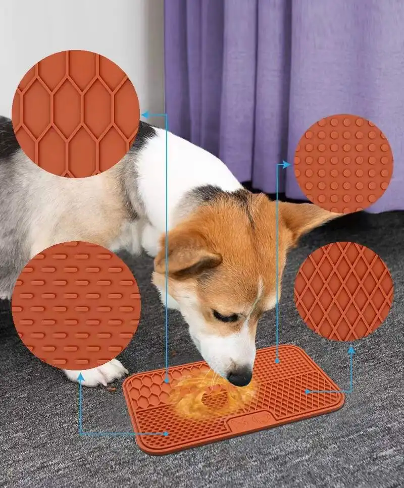 Factory Wholesale Custom Logo Pet Bath Peanut Butter Lick Pad Silicone Pet Dog Lick Mat With Suction Cups