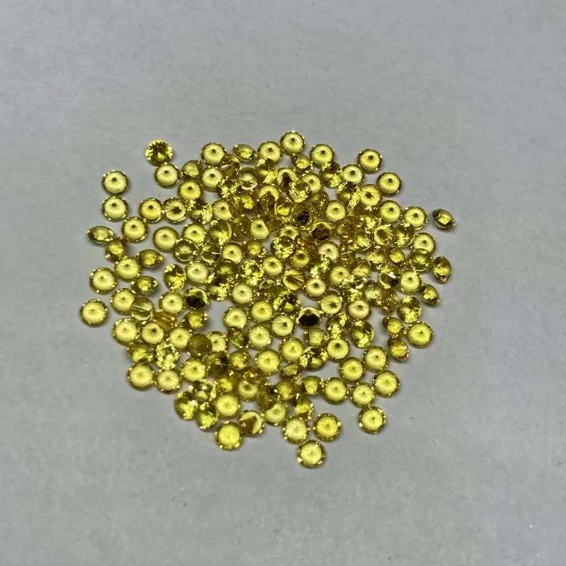 2.5MM round natural yellow sapphire brilliant diamond lemon gold  yellow  orange multi color natural small stone loose semi gems