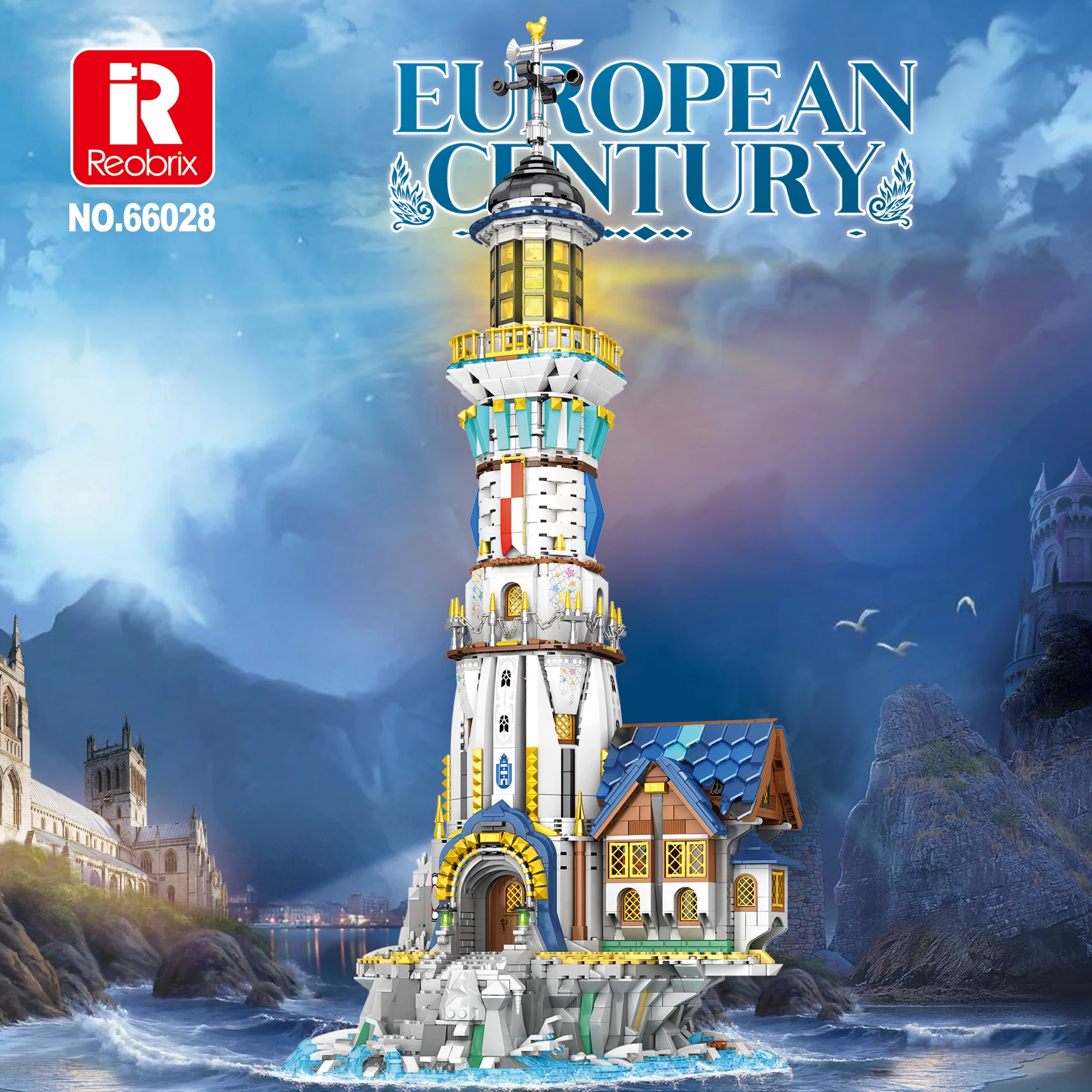 Reobrix 66028 Light House Street View Toy Build blocks model building block Sets Brick Christmas Gift For Kids