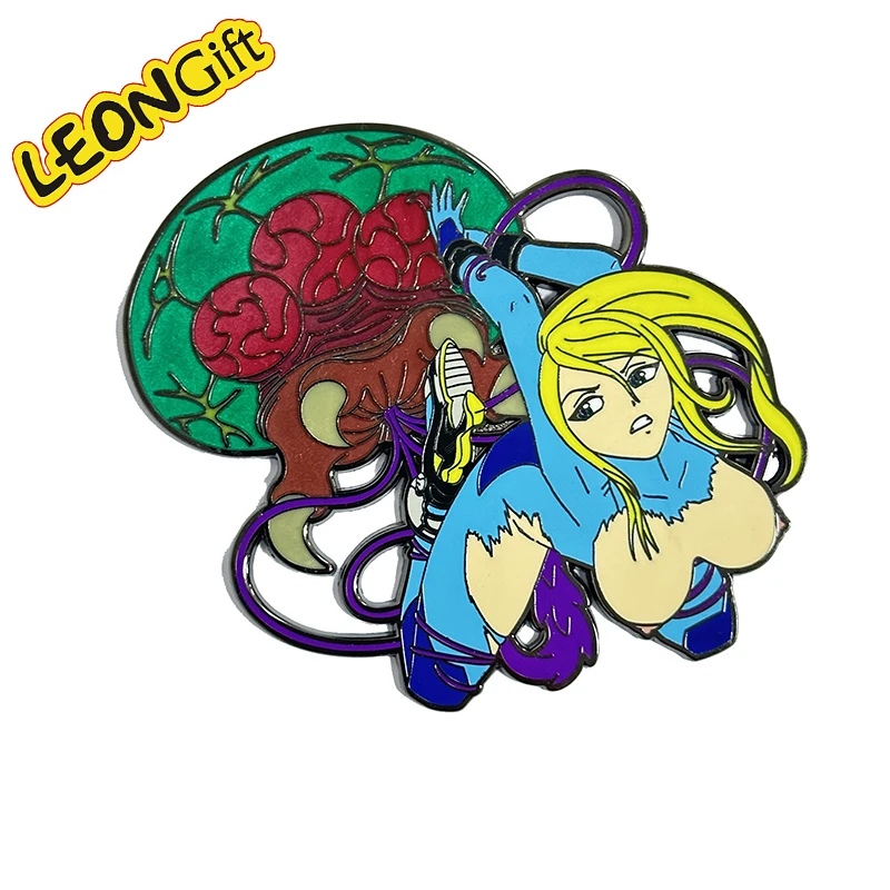Leon Custom Large Metal Gift Assorted Anime Lapel Costume with Sexy Hard Enamel Pin Badge Custom Design Metal Crafts