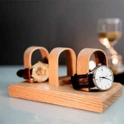 Luxury watch stand display rack can hold 3 watches - Personalized anniversary gift for father