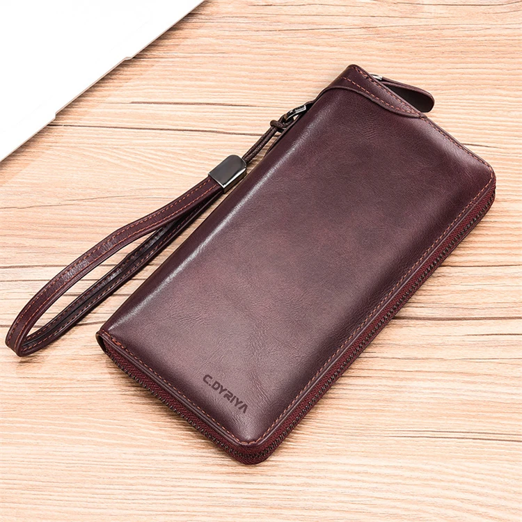 2024 brand name private label multi function large zipper atm card slim long mens wallet with logo